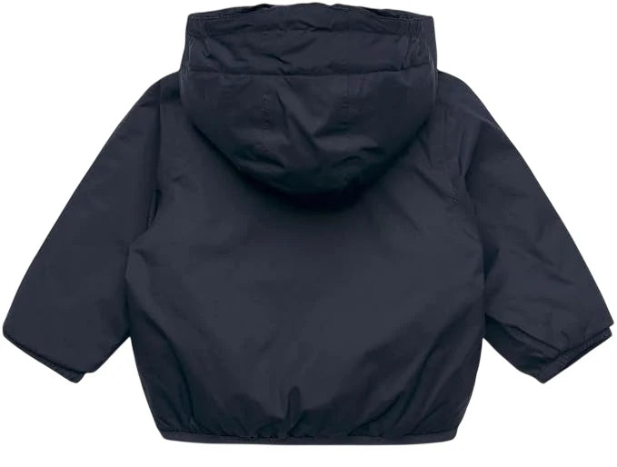 K-Way giubbino imbottito neonato Levrai con cappuccio blu