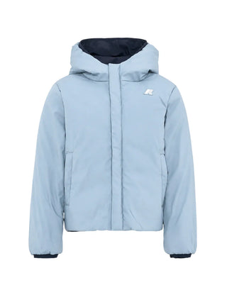 K-Way piumino reversibile bambino Jack con cappuccio blu celeste K71337W DBH K-WAY 