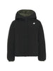 K-Way piumino reversibile bambino Jack con cappuccio nero verde militare