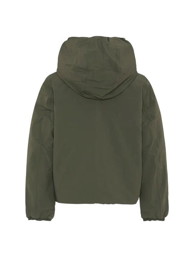 K-Way piumino reversibile bambino Jack con cappuccio nero verde militare