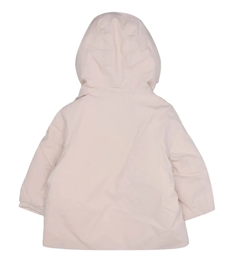 K-Way piumino reversibile neonata Jack con cappuccio bianco rosa