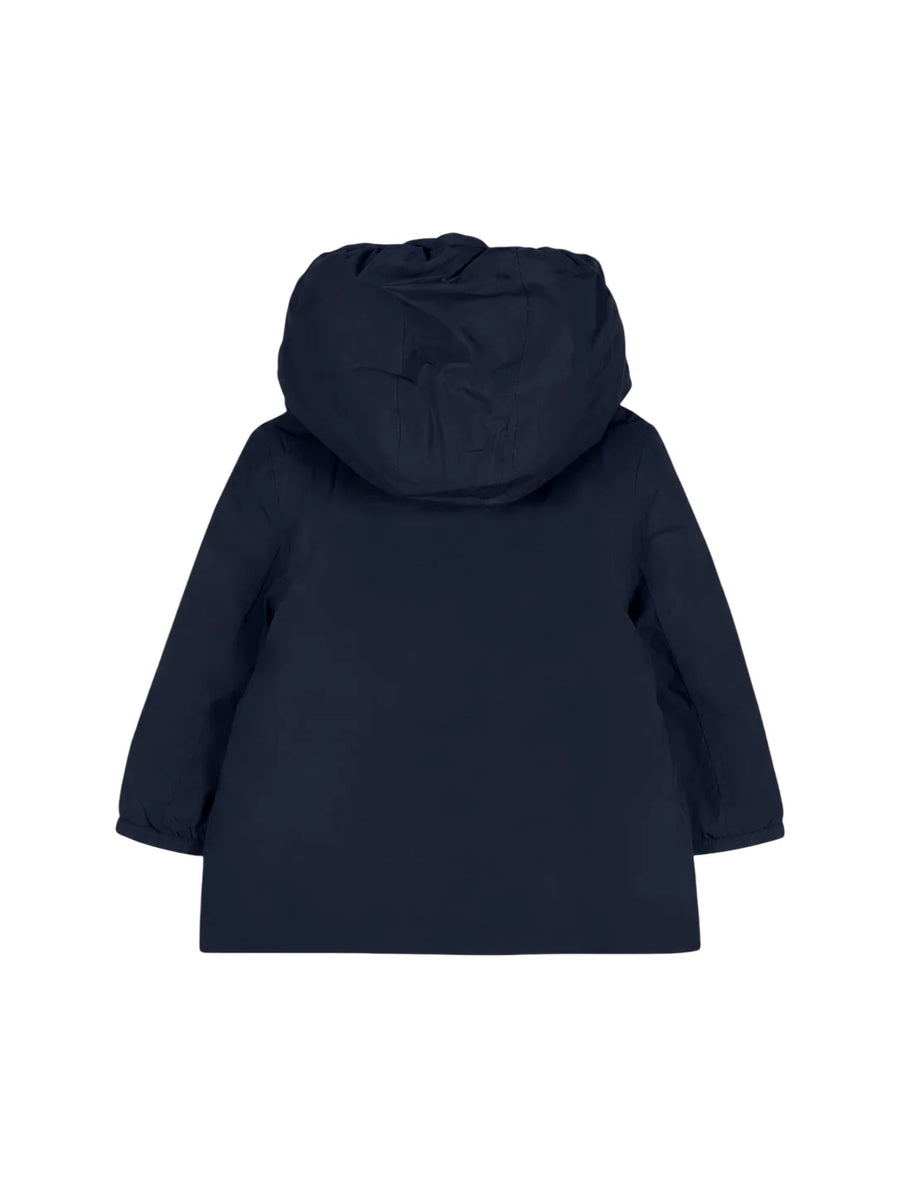 K-Way piumino reversibile neonato Jack con cappuccio blu bianco