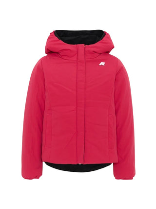 K-Way giubbino bambina Lily con cappuccio nero fucsia