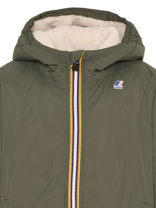K-Way piumino unisex bambino Le Vrai Claude con cappuccio verde militare K7142TW WMR K-WAY