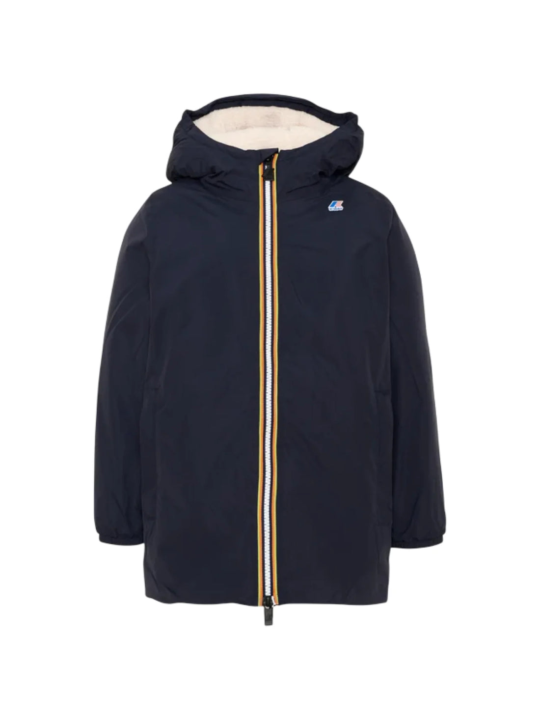 K-Way piumino lungo bambino Le Vrai Eiffel con cappuccio blu