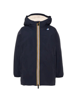 K-Way piumino lungo bambino Le Vrai Eiffel con cappuccio blu K7142UW K89 K-WAY 