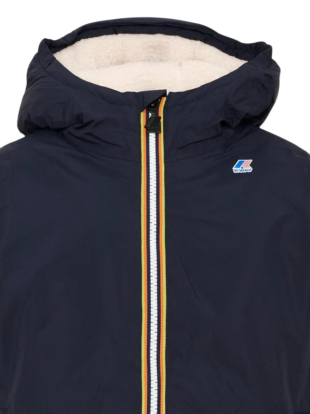 K-Way piumino lungo bambino Le Vrai Eiffel con cappuccio blu