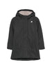 K-Way piumino lungo unisex bambino con cappuccio nero grigio