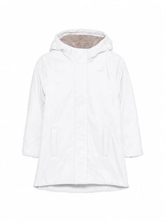 K-Way piumino lungo unisex bambino con cappuccio bianco grigio