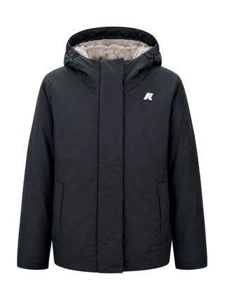 K-Way giubbino imbottito unisex bambino con cappuccio nero grigio K81529W DCB K-WAY 
