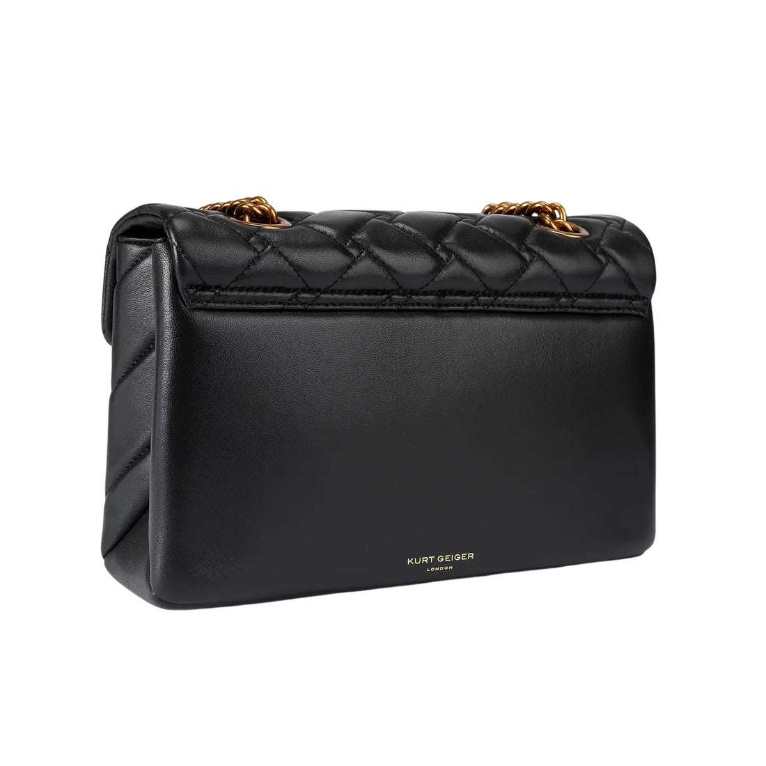Kurt Geiger borsa a spalla in pelle Kensington nero oro