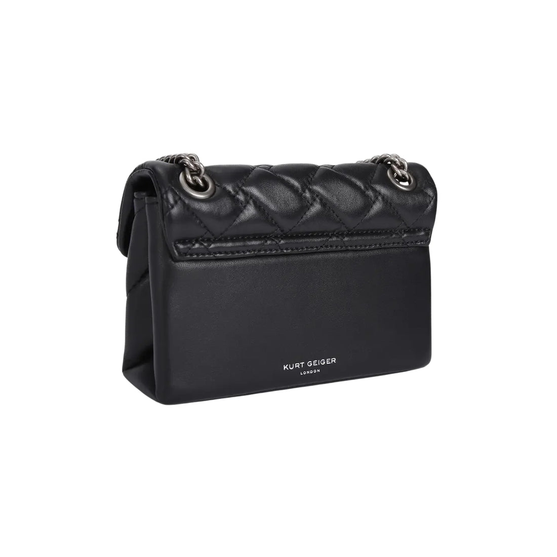 Kurt Geiger borsa donna Kensington mini in pelle trapuntata nero argento