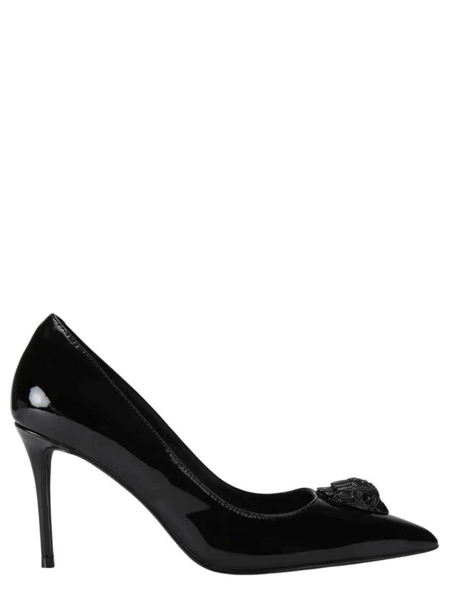 Kurt Geiger decollete a punta effetto vernice Belgravia nero 3939900109 BLACK KURT GEIGER 