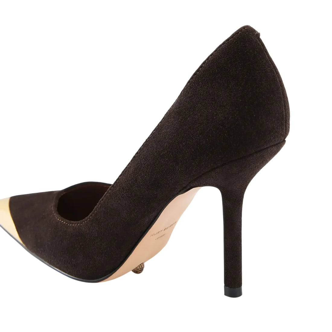 Kurt Geiger decollete a punta in suede con dettaglio metallico marrone moro