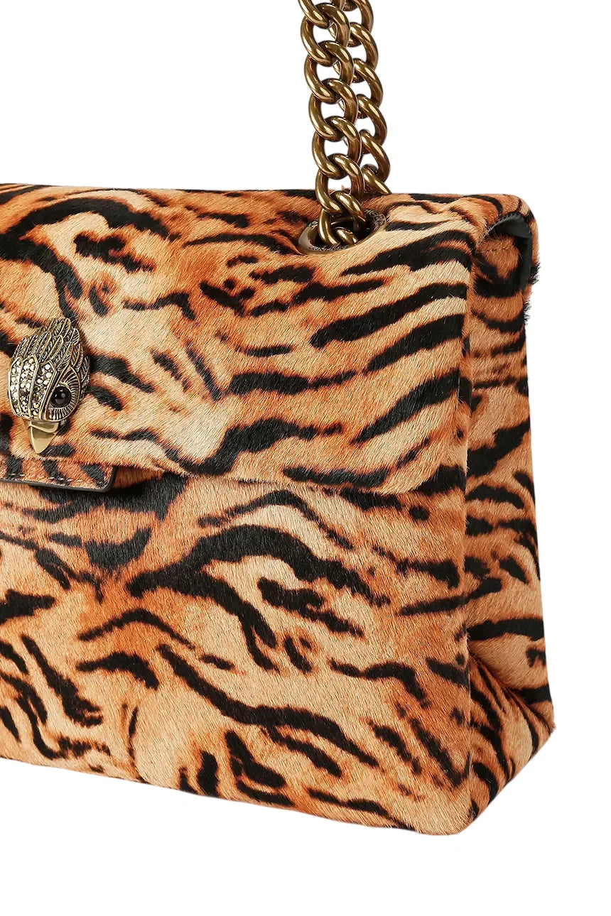 Kurt Geiger borsa a spalla donna in cavallino animalier beige nero