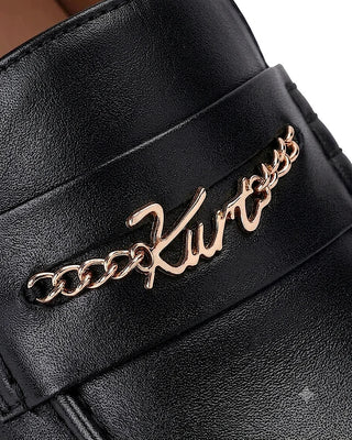 Kurt Geiger mocassini donna in pelle con dettaglio logato nero 5808000109 BLACK KURT GEIGER