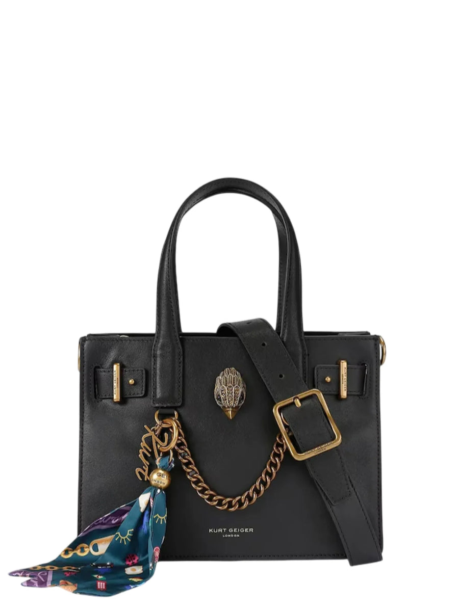 Kurt Geiger borsa a mano donna in pelle Sloane con tracolla nero 5838600109 BLACK KURT GEIGER 
