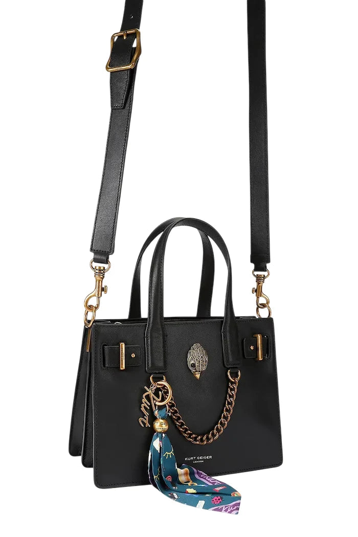 Kurt Geiger borsa a mano donna in pelle Sloane con tracolla nero 5838600109 BLACK KURT GEIGER 