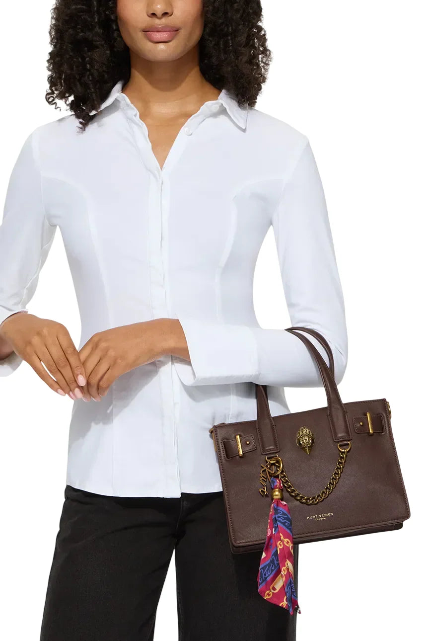 Kurt Geiger borsa in pelle donna Sloane con tracolla marrone
