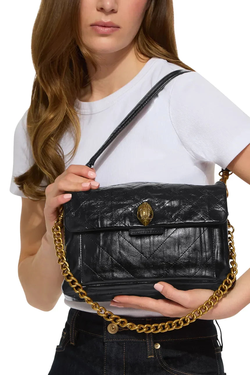 Kurt Geiger borsa donna Celia in pelle trapuntata con tracolla nero