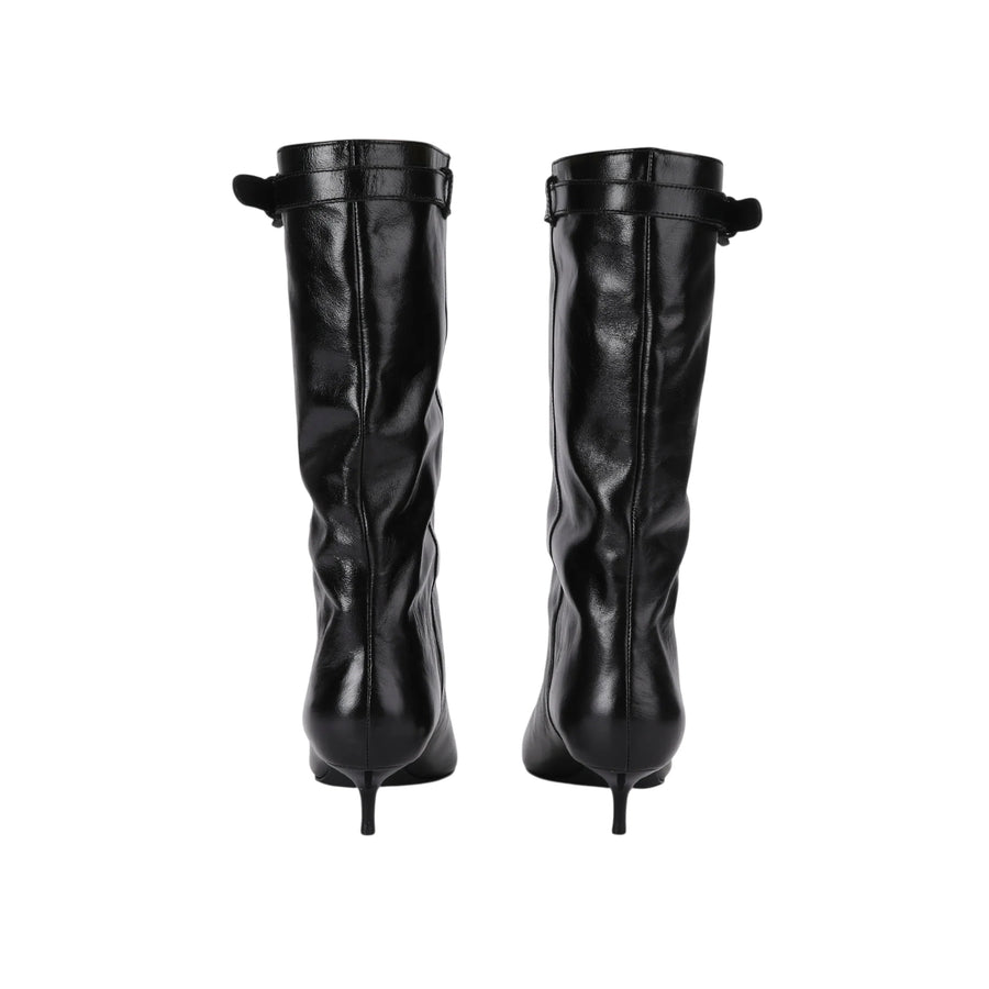 Kurt Geiger stivali alti a punta donna in pelle nero
