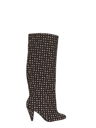 Kurt Geiger stivali alti in pelle scamosciata con borchie marrone 6194335029 DARK BROWN KURT GEIGER 