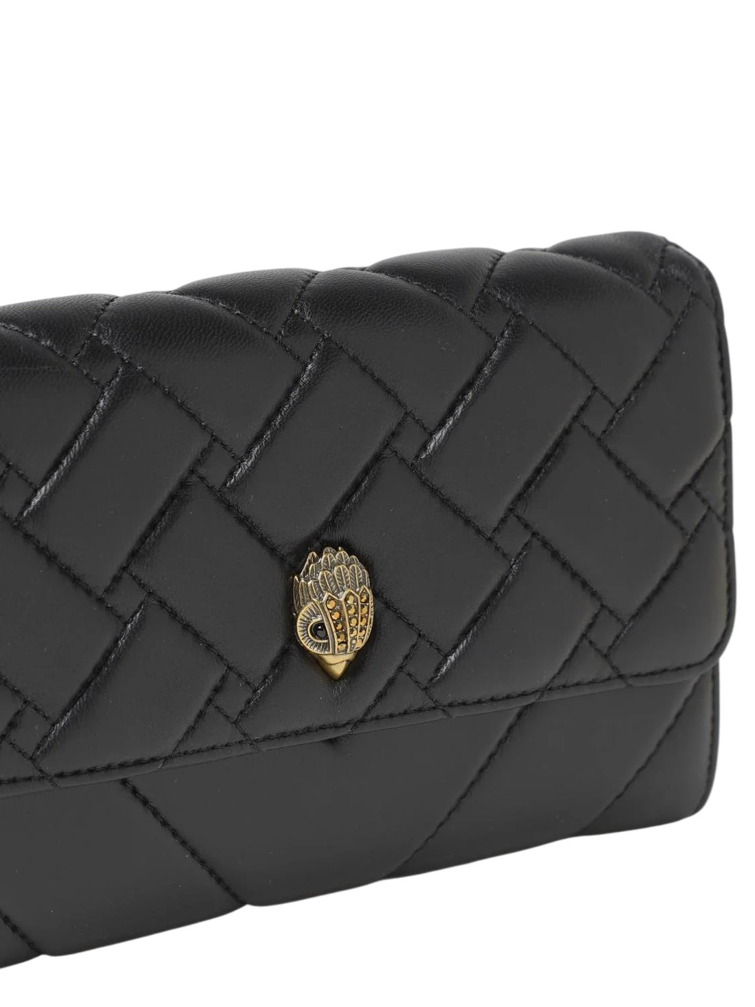 Kurt Geiger pochette in pelle trapuntata con tracolla Kensington nero oro