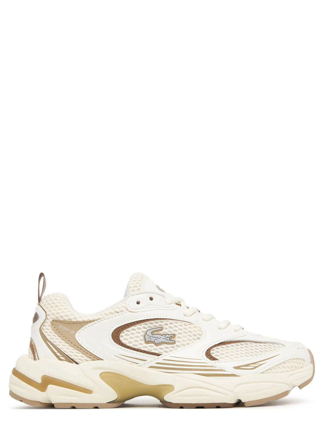 Lacoste sneakers donna Storm 96 in mesh ed ecopelle panna