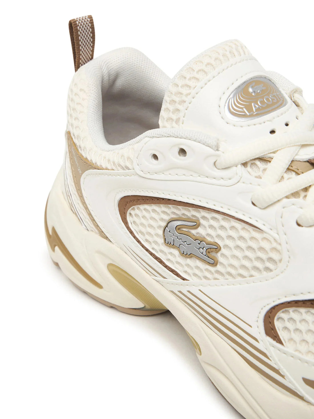 Lacoste sneakers donna Storm 96 in mesh ed ecopelle panna