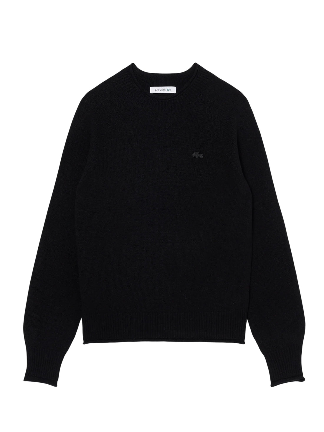 Lacoste maglia girocollo donna in lana Merinos nero