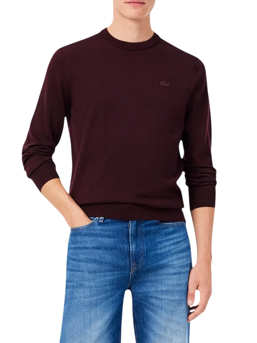 Lacoste maglia uomo in lana borgogna