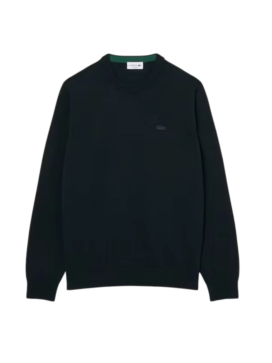Lacoste maglia girocollo uomo in lana verde scuro AH1969 GJP LACOSTE 