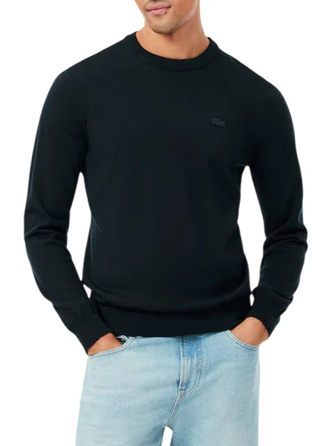 Lacoste maglia girocollo uomo in lana verde scuro AH1969 GJP LACOSTE 