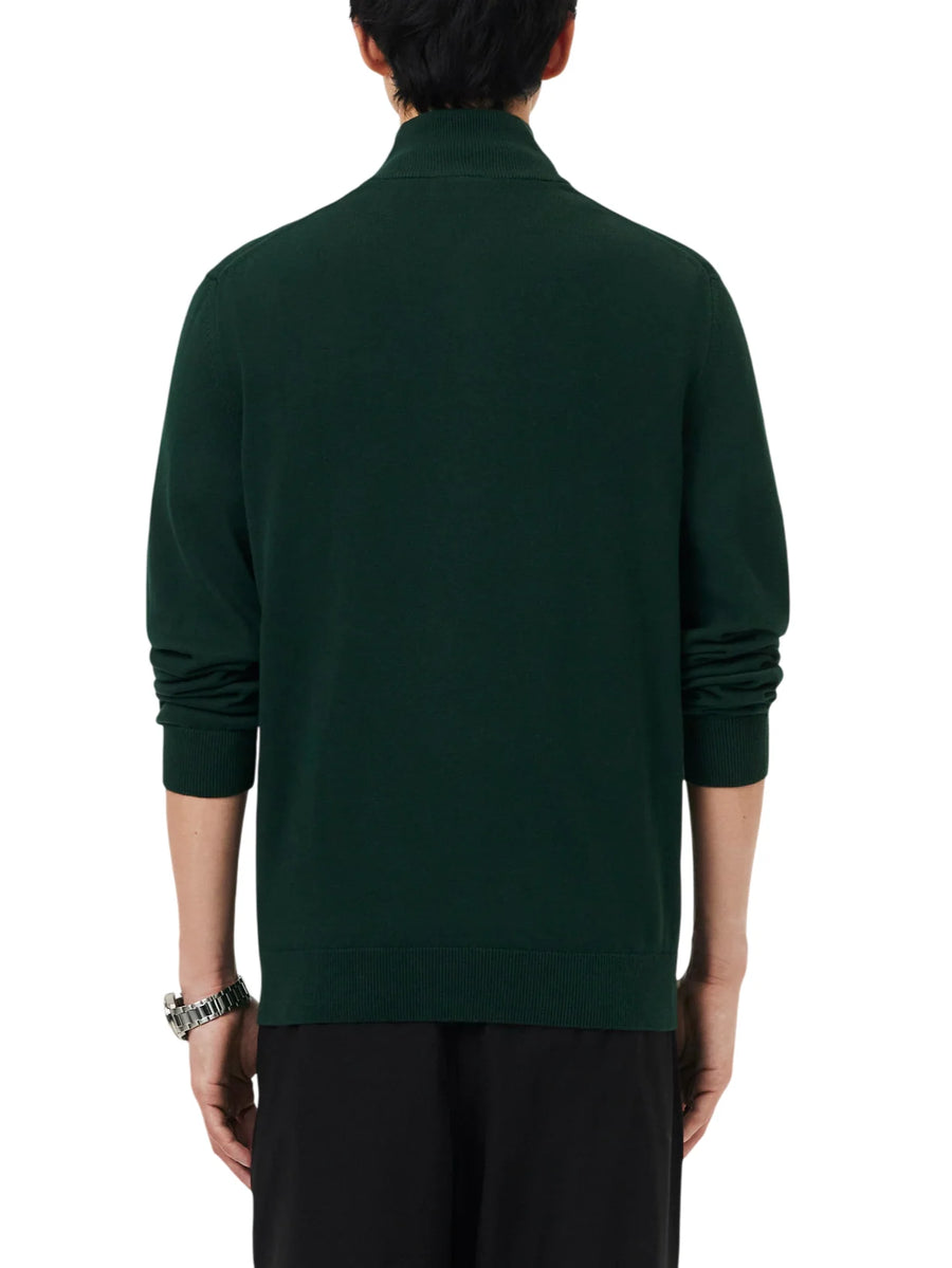 Lacoste maglia pullover mezza zip verde scuro