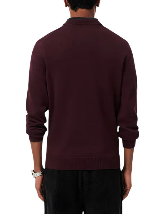 Lacoste maglia girocollo uomo in cotone bordeaux