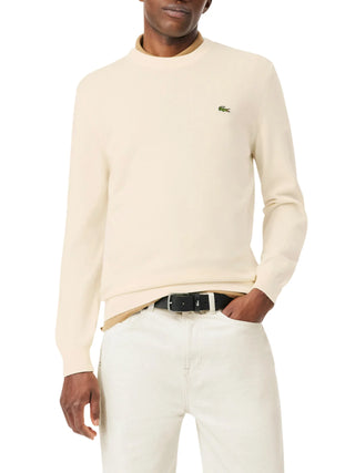 Lacoste maglia girocollo uomo in cotone panna AH1985 70V LACOSTE 