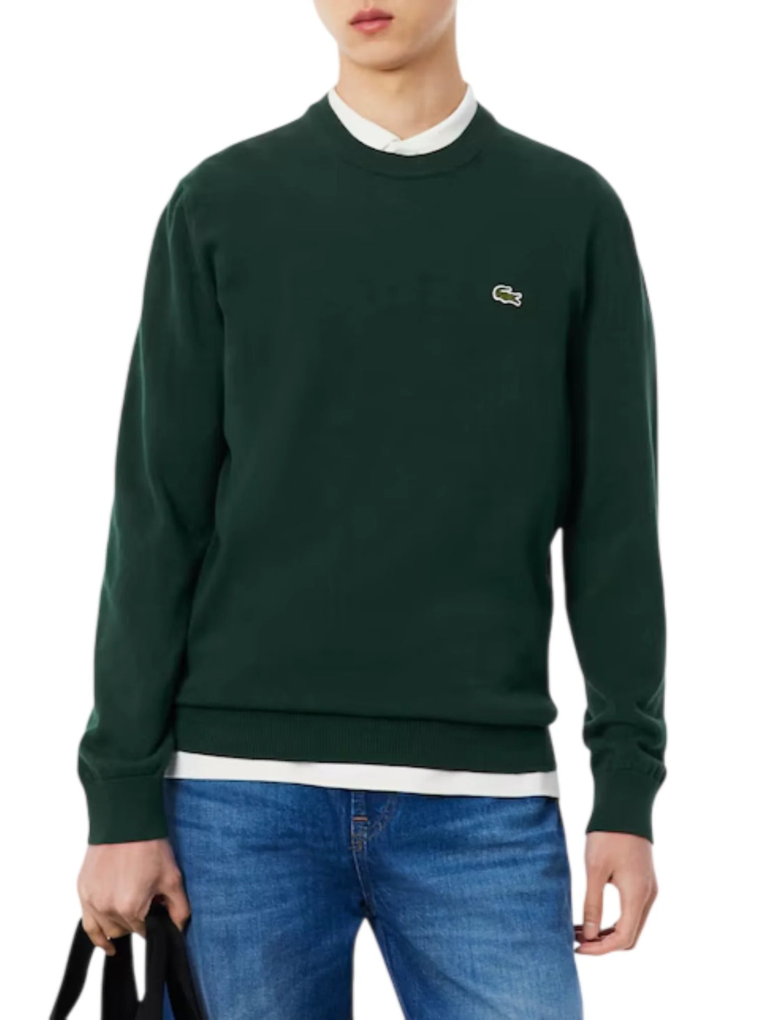 Lacoste maglia girocollo uomo in cotone verde