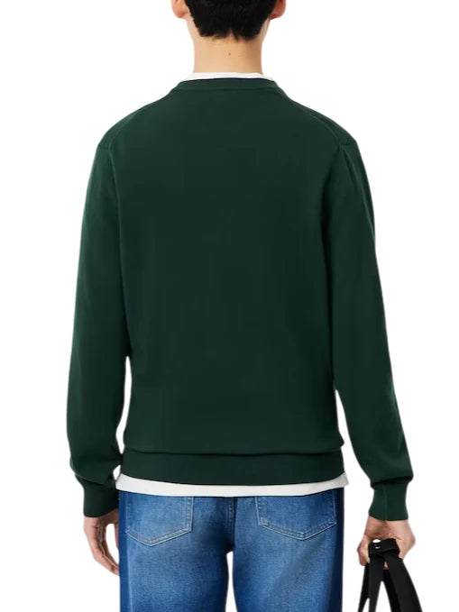 Lacoste maglia girocollo uomo in cotone verde