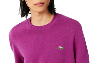 Lacoste maglia girocollo uomo in pura lana magenta AH2916 ZK2 LACOSTE