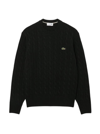 Lacoste maglia girocollo uomo in lana con trecce verde AH2924 GJP LACOSTE 
