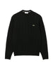 Lacoste maglia girocollo uomo in lana con trecce verde