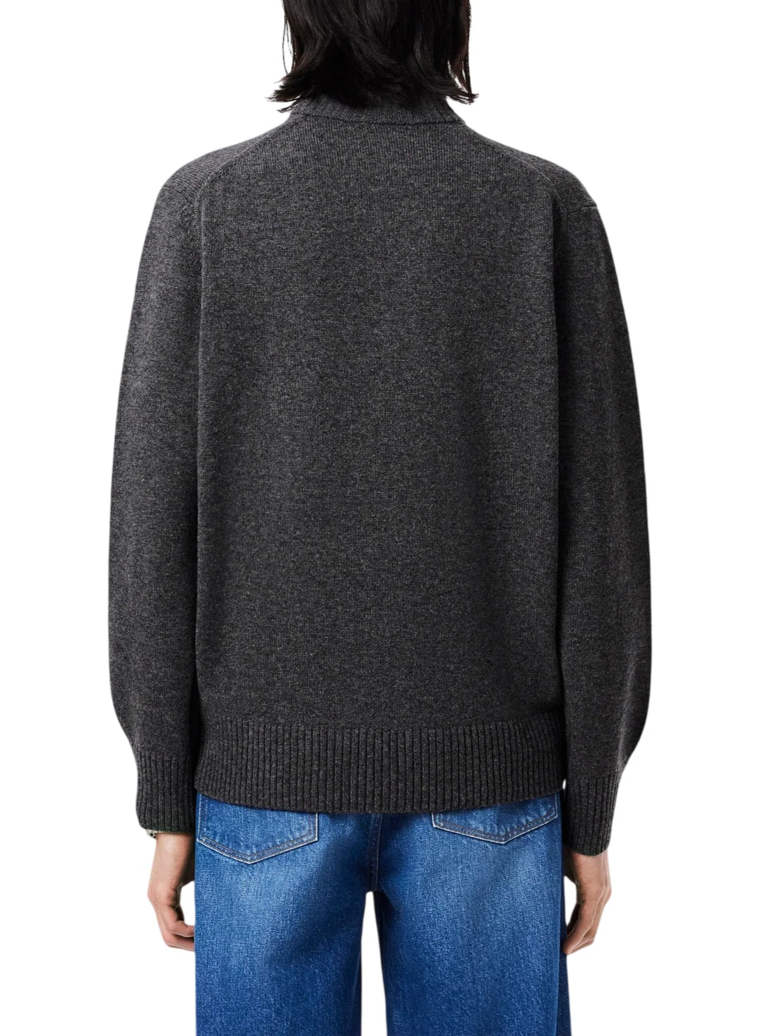 Lacoste maglia uomo in lana con zip grigio