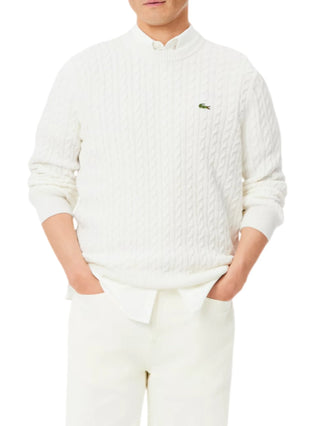 Lacoste maglia uomo con trecce misto cotone panna AH7627 X0N LACOSTE 