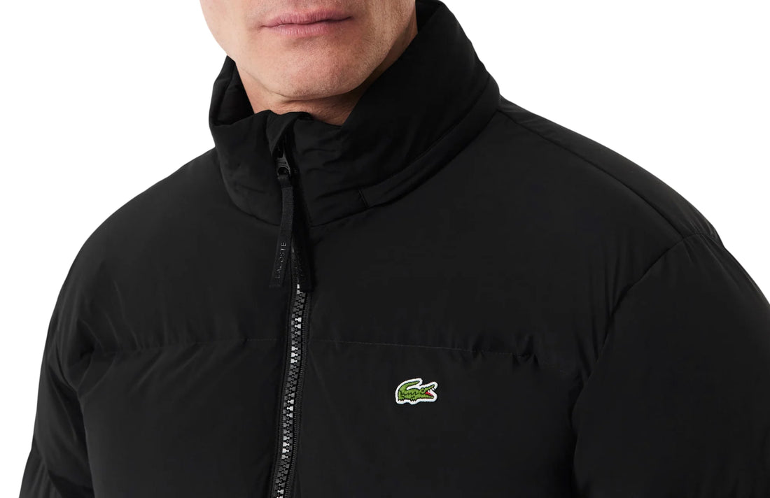 Lacoste piumino uomo impermabile con cappuccio nero