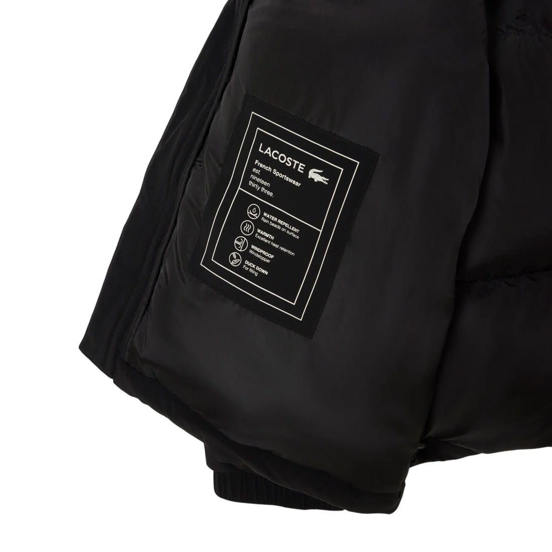 Lacoste piumino uomo impermabile con cappuccio nero