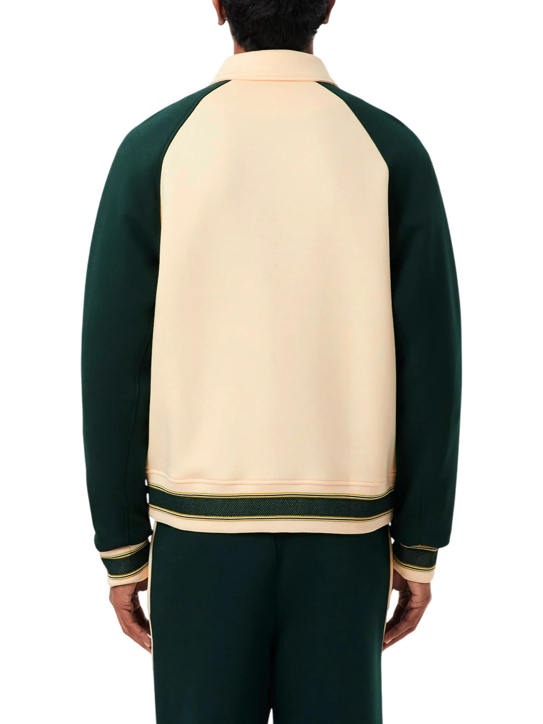 Lacoste giacca uomo stile college panna verde