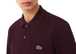 Lacoste polo manica lunga 12.12  in piquè marrone L1312 3KE LACOSTE