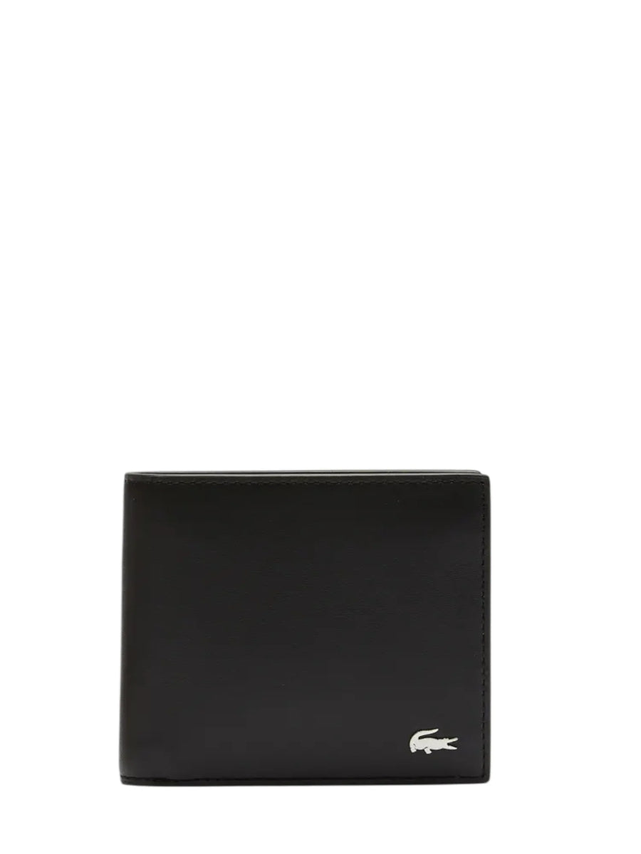Lacoste portafogli uomo in pelle liscia nero