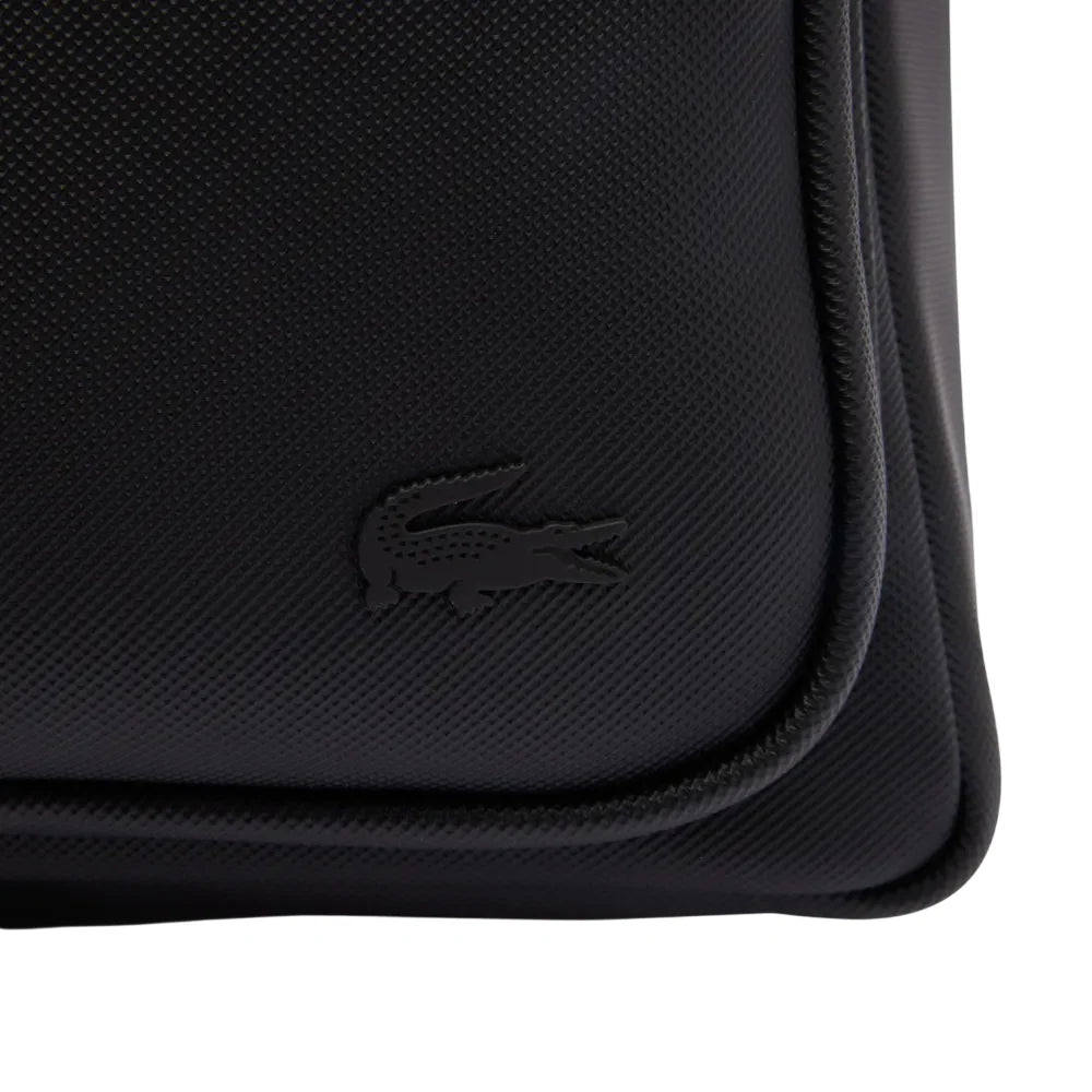 Lacoste zaino uomo con tasca tela piquè nero