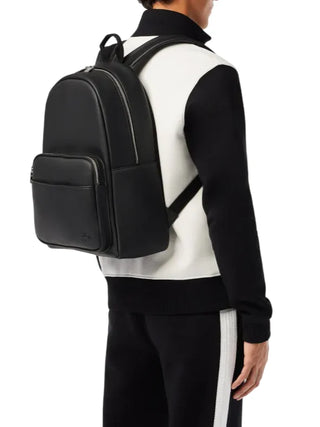 Lacoste zaino uomo con tasca tela piquè nero NH4430 000 LACOSTE